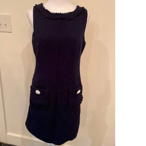 Karl Lagerfeld Blue Tweed Dress - Picture 1 of 9